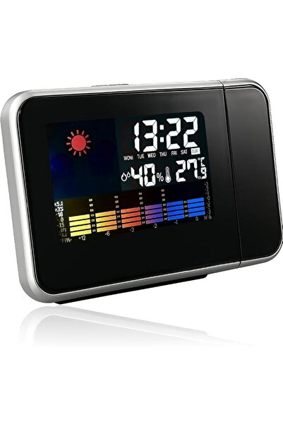 fitto ساعة رقمية بشاشة LCD مع منبه، مؤشر درجة الحرارة والرطوبة، للاستخدام الم...