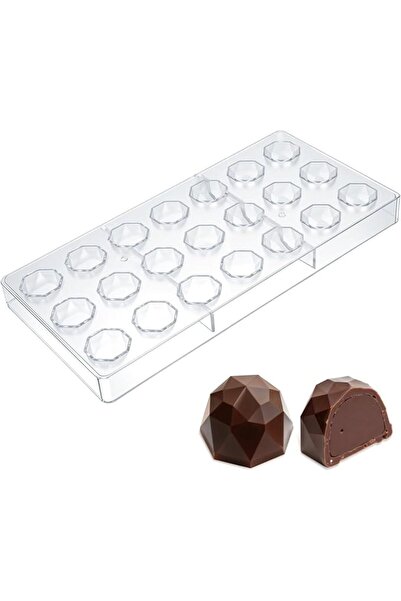 Tazweeq 21 Cavity Diamond Chocolate Mold Polycarbonate Candy Tray