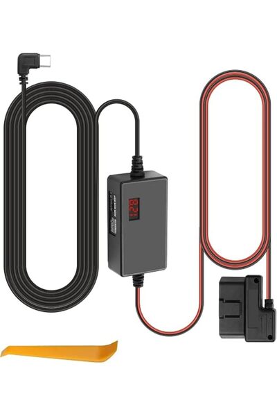 AZONEE كابل طاقة OBD OBD2 لكاميرا لوحة القيادة، كابل شحن USB C مع مراقبة على ...