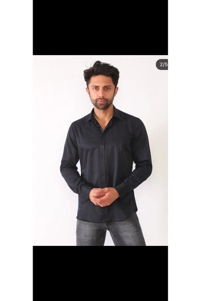 Cinar erkek giyim Slim Fit Sports Shirt Long Sleeve Men's Plain Fabric Cotton