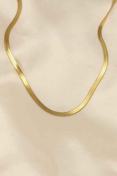 Lisinya 316L Steel Gold Color 45 cm Italian Chain Model Women's Necklace -