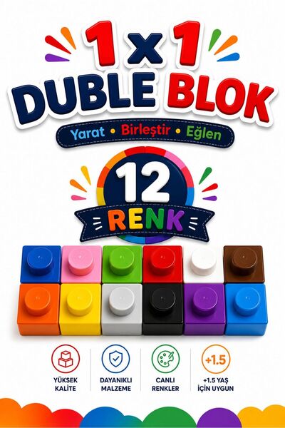 Lemut Duble Classic Building Blocks 1/2+ Creative Toy Building Set