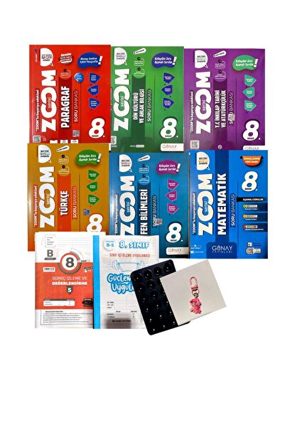 Günay Yayınları ZOOM 8.SINIF 6'LI SET+ANKARA YAYINLARI VE GİZLİ YAYINLARI DEN...