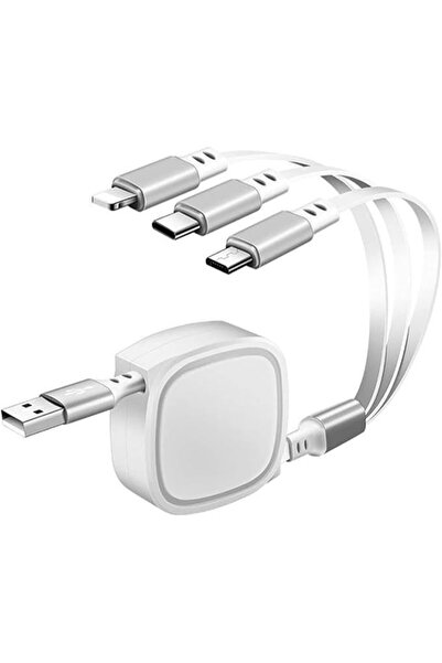 MAKINGTEC كابل شحن USB متعدد الوظائف 3 في 1 قابل للسحب مع محول شحن متعدد ومنف...