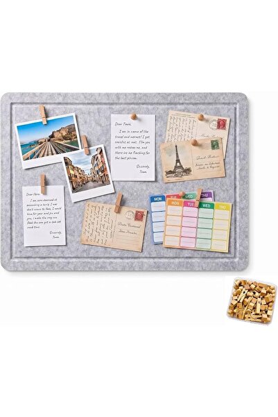 Generic Self‑Adhesive Felt Board 11.8x15.7in Light‑Grey Memo Board w/30 Pins