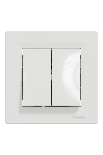 SCHNEIDER Double cover switch 10a white asfora -, schneider, white