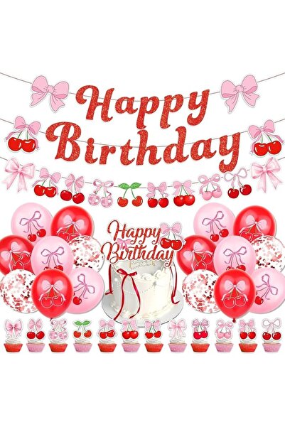 Soofam Cherry Birthday Party Decorations, Cherry Themed Party Decorations Inc...
