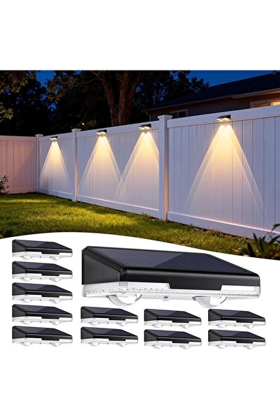 GENERAL Solar Fence Lights Outdoor, 12pcs Warm/Neutral/Cool White