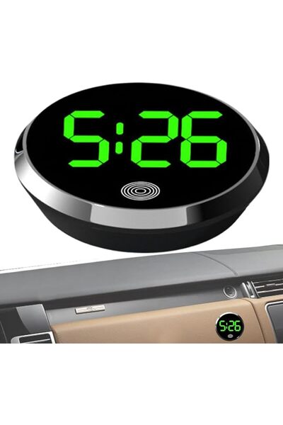 KASTWAVE Digital Dashboard Car Clock, Small Oval Alarm with LED Time Display,...