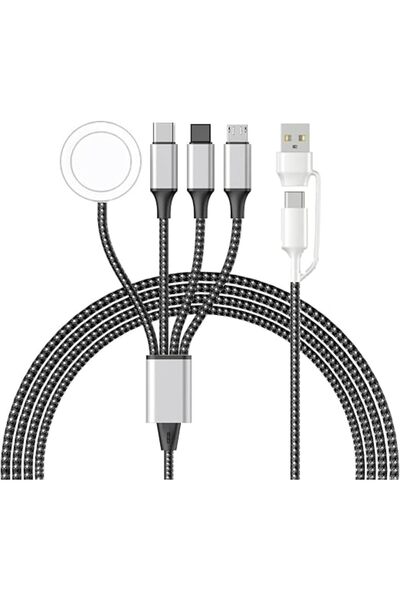 KASTWAVE كابل شحن متعدد الوظائف 4 في 1 بطول 4 أقدام لساعة أبل - شاحن لاسلكي م...