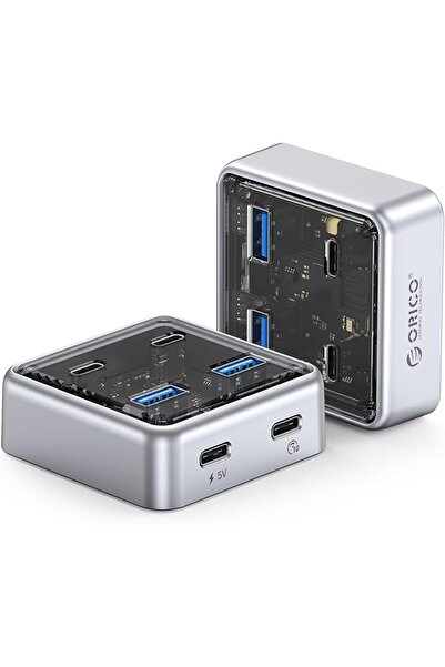 Orico USB 3.0 Hub with Clamp and Additional Power Port - 4 Port Aluminum Adap...