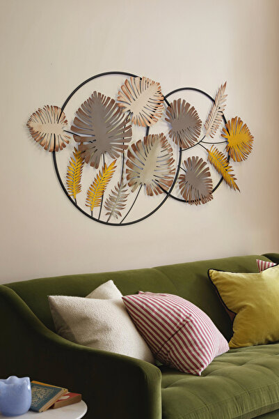 Monstera Metal Duvar Tablosu 120x64 cm Otel Cafe Dekoru