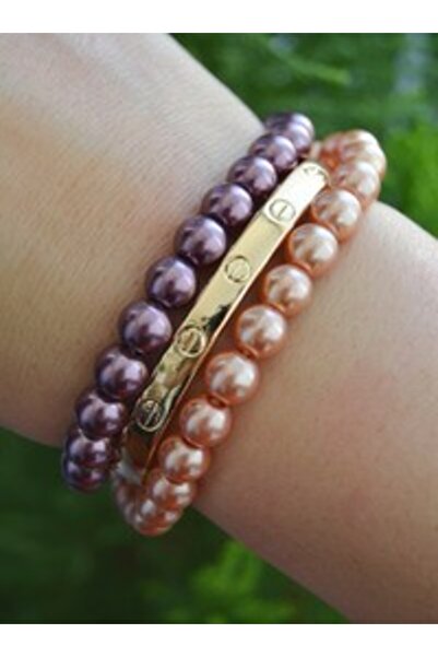 Stoneage Clamped bracelet set - multicolored -