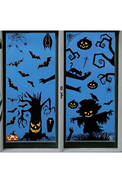 Generic Halloween Window Cling Sticker, Party Decorations, Bat Ghost Tree Gla...