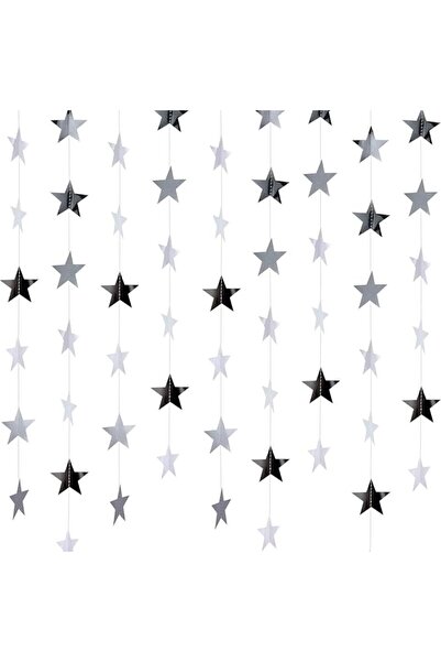 Hepiide Glitter Star Garland Banner: 8 Pcs 4m Long Backdrop for Party Decorat...