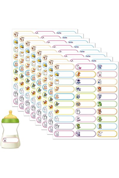 Generic 240 Pcs Baby Bottle Labels,8 Sheets Kids Name Tag Stickers, Assorted ...