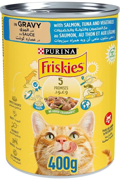 PURINA DOG&CAT CHOW طعام قطط رطب من بورينا فريسكيز بنكهة السلمون والتونة والخ...