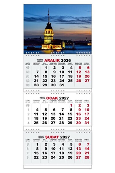 Halk Kitabevi 2027 Gemici Duvar Takvimi - Kız Kulesi