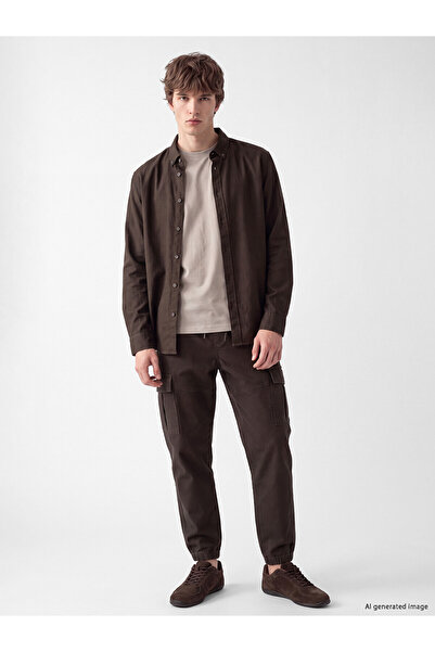 LC Waikiki Nevavm with Difference Xside Brown Regular Fit Gabardine Men's Car...
