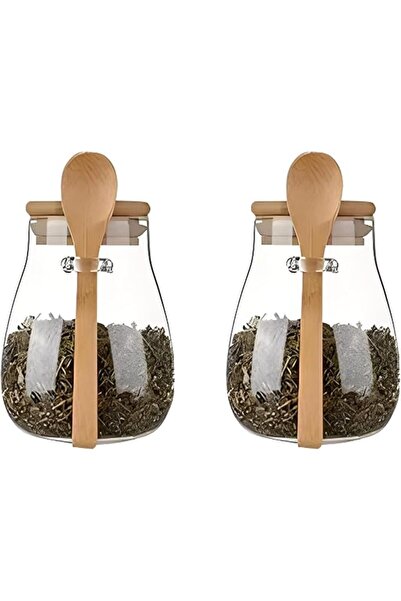 ALMEKAQUZ 2Pcs Clear Glass Storage Jar Sets,Large Capacity Snack Storage Jar ...