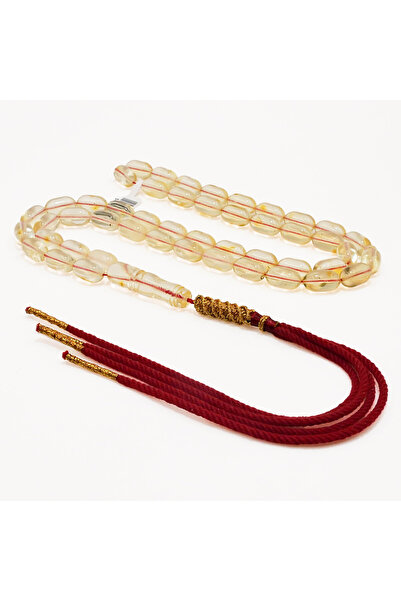 Generic Brand Clear Baltic Amber Prayer Beads – 48 Beads, 13-7.5mm Barrel Sha...