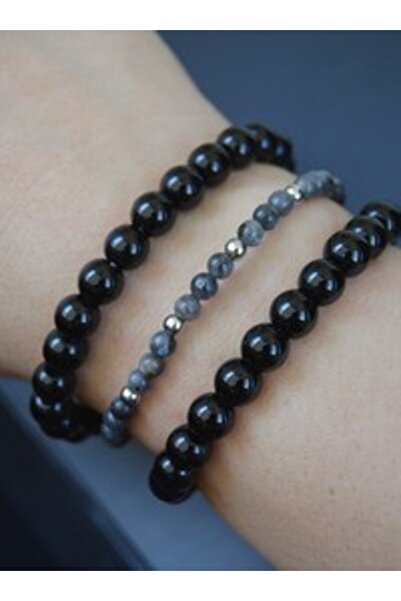 Stoneage Onyx Stone Bracelet Set - Multi-Colored