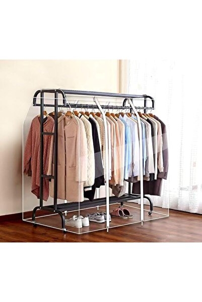 SYOSI Double-Layer Clothes Rail Cover – Extra Wide Transparent Hanger Cover, ...