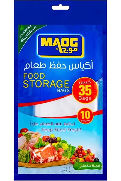 Maog Food Storage Bags, Size 10, 35 Pcs, Clear