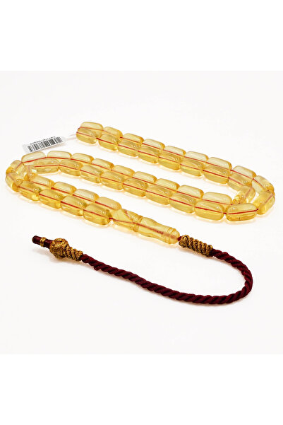 Generic Brand Clear Baltic Amber Prayer Beads – 48 Beads, 13.5-8mm Barrel Sha...
