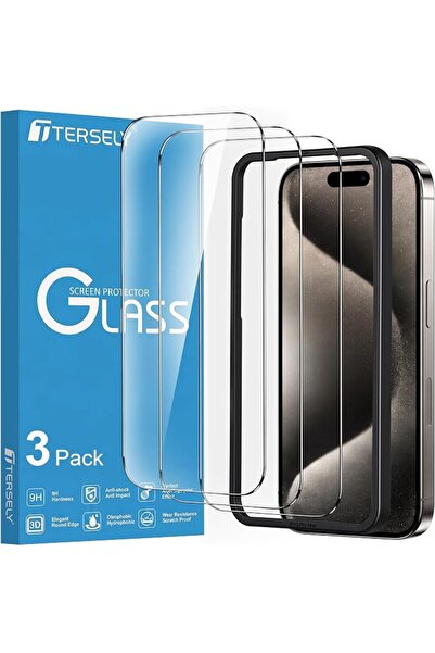 T Tersely 3 قطع واقي شاشة لآيفون 15 برو ماكس مقاس 6.7 بوصة