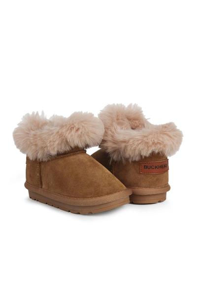 BUCKHEAD Girl's Fur Boots Camel Bugy Func