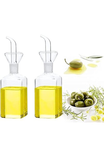 Delfino Silver Glass Oil Bottle, 2Pcs Olive Oil Dispenser Bottle Glass, Cooki...