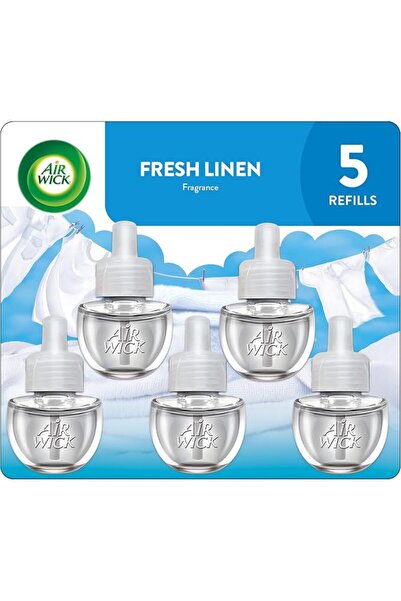 Air Wick Plug in Scented Oil Refill, 5ct, Fresh Linen, Essential Oils, Air Fr...