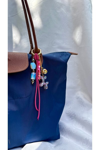 Merishe Jewerly Colorful Beaded Bag Charm – Pink