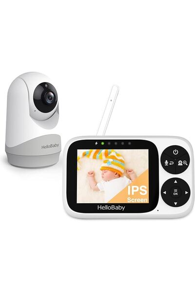 HelloBabymon جهاز مراقبة الأطفال HelloBaby مع كاميرا وصوت، شاشة مراقبة للأطفا...