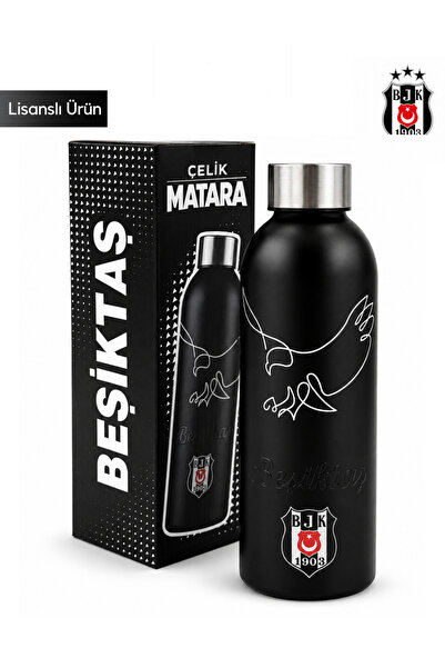 Beşiktaş YENİ SEZON LİSANSLI ÇELİK MATARA 800ML SİLVER KAPAK
