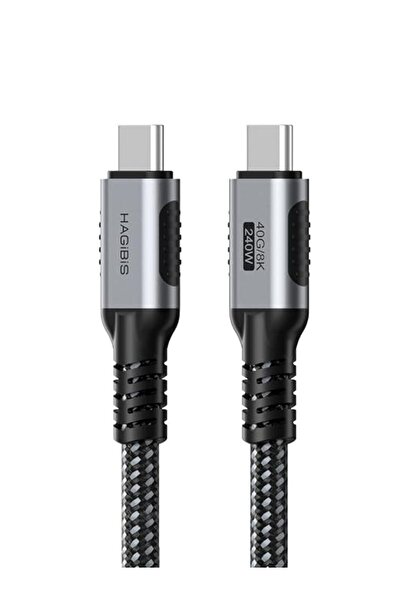 Hagibis كابل USB 4، كابل شحن سريع USB C إلى USB C بقوة 240 واط مع تقنية الجرا...