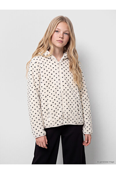 LC Waikiki Sparkling Choices Polka Dot Girls' Plush Zipper Sweatshirt from Sh...