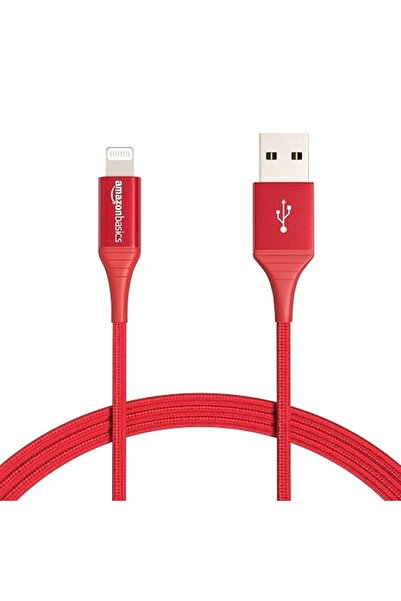 Amazon basics كابل شحن USB-A إلى Lightning، سلك مجدول من النايلون، شاحن معتمد...