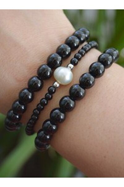 Stoneage Onyx Stone Bracelet Set - Multi-Colored