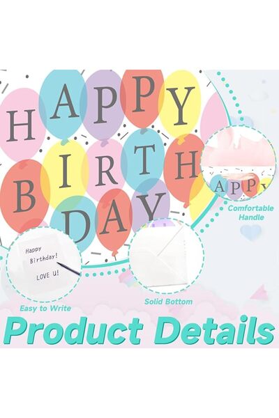 AMXGPT 13" Large Happy Birthday Gift Bag with Card and Tissue Papers, Colourful Party Favor Bag Set with Ha