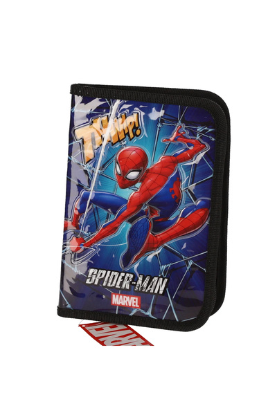 PIGNA Unpencil Case 1 Zipper 2 Extensions Spiderman Blue