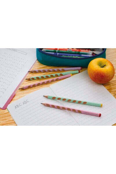 Stabilo Creion grafit EASYgraph Pastel, 3.15 mm, HB, pentru dreptaci, verde / roz, set 2 bucati / blister