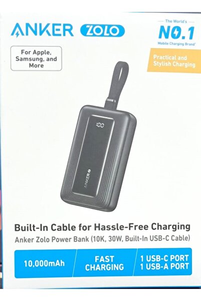 ZOLO Fast Charging Power Bank (10,000mAh , 10K , 30W , Built-in USB-C Cable