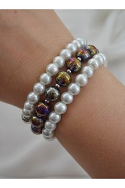 Stoneage Crystal Quartz Veince Bracelet Set - Multicolor