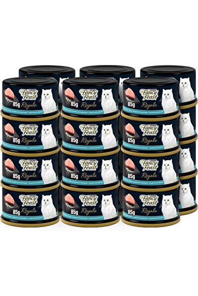 Fancy Feast طعام قطط رطب من بورينا رويال بنكهة التونة والسمك الأبيض، 24×85 جرام
