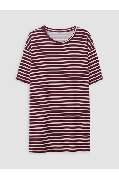 LC Waikiki Rmz Gi̇yi̇m Farkiyla Zero Roba Collar Striped Women's Nightgown