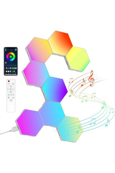 GENERAL NIUCOO 8 Pack Hexagon Led Lights Wall Panels: RGB Gaming Lights with ...