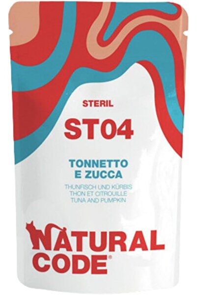 Natural Code Sterlised Cat Wet Food Pouch Tuna & Pumpkin Sterilized Adult 70g