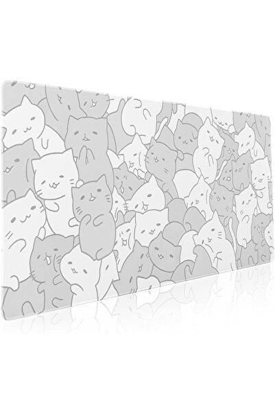 GENERAL Kawaii Cats White Gaming Mouse Pad XXL Cute Kittens Japanese Extended...